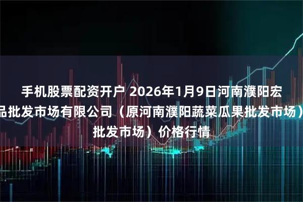 手机股票配资开户 2026年1月9日河南濮阳宏进农副产品批发市场有限公司（原河南濮阳蔬菜瓜果批发市场）价格行情
